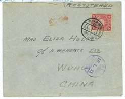 P0004	Japan	POSTAL HISTORY	Japanese Occupation Of Korea Today's Pyongyang To Wuhu RRR Registred - Lettres & Documents
