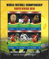 2010 Gambia Deporte Futbol Sud Africa 2010 1 Block Mint. - 2010 – Zuid-Afrika