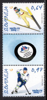 Slovenia 2014 Mi# 1043-1044 ** MNH - Strip Of 3 - Winter Olympic Games, Sochi / Ski-jumping / Ice Hockey - Winter 2014: Sotchi