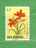 SAN MARINO ° 1971  - FIORI-FLEURS-FLOWERS.  Lire.1.Unif. 836   . Usati - Used Stamps