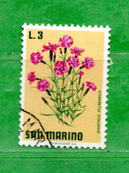 SAN MARINO ° 1971  - FIORI-FLEURS-FLOWERS.  Lire.3.Unif. 838  . Usati - Usados