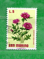 SAN MARINO ° 1971  - FIORI-FLEURS-FLOWERS.  Lire.5.Unif. 840  . Usati - Usados