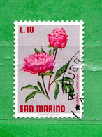 SAN MARINO ° 1971  - FIORI-FLEURS-FLOWERS.  Lire.10.Unif. 841  . Usati - Used Stamps