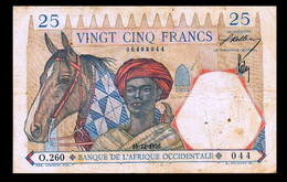 # # # Banknote Französisch Westafrika (French West Africa) 25 Francs 1936 # # # - Westafrikanischer Staaten