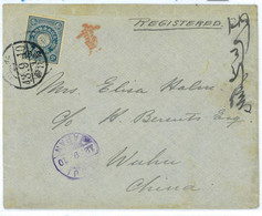 P0011	Japan	POSTAL HISTORY	Japanese Occupation Of Korea From Icheon To Wuhu Trough Shangai Registered - Briefe U. Dokumente