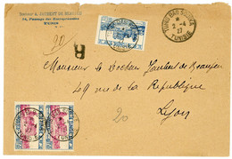 TUNISIE ENV 1927 TUNIS BAS SOUIKA LETTRE RECOMMANDEE => LYON - Cartas