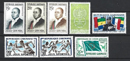 Timbre Gabon République Neuf ** N 159 / 159B + 160 + 161 / 162 + 163 + 164 - Gabon (1960-...)