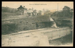 Gare De MAGNY MEULAN - Café De La Gare - Animée - Edit. A. JACQUET - Meulan