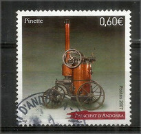 La Machine à Vapeur "PINETTE" 1885.Musée National Automobile De La Principauté D'Andorre,oblitéré 1 ère Qualité - Oblitérés