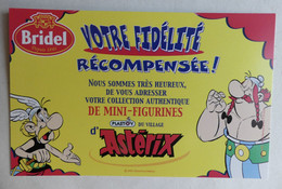 RARE CARTE BRIDELIX FIGURINES PLASTOY ASTERIX BRIDEL 2001 - Objets Publicitaires