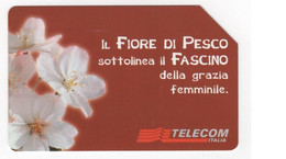 Scheda TELECOM ITALIA "MESSAGGI FLOREALI IL PESCO", Catalogo Golden 948, Usata 30/06/01, 15.000 Lire - Fleurs