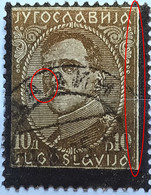 KING ALEXANDER-10 D-BLACK OVERPRINT-ERROR-YUGOSLAVIA-1934 - Ongetande, Proeven & Plaatfouten