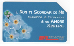 Scheda TELECOM ITALIA MESSAGGI FLOREALI IL NON TI SCORDAR DI ME, Cat.1005, Usata 30/06/2001, Taglio 10.000 Lire - Flores