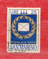 SAN MARINO ° 1972 - VETERANI Della FILATELIA .Unif. 867. Usati - Used Stamps