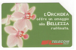 Scheda TELECOM ITALIA MESSAGGI FLOREALI L'ORCHIDEA, Cat.1085, Usata 31.12.2001, Taglio 5.000 Lire - Fleurs