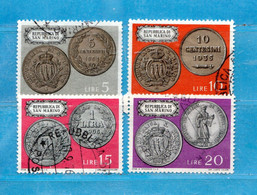 SAN MARINO ° 1972 - MONETE DELLA REPUBBLICA DI SAN MARINO  .Unif. 868 à 871.  Usati - Used Stamps