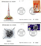 Niger A 058/61 Fdc Fusée Diamant, France, Kourou, Guyane, Satellites A1, FR1, D1 - Afrique