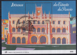 MiNr. 1842 - 1846 (Block 75) Portugal1990, 7. Nov. 100 Jahre Rossio-Bahnhof, Lissabon - Gebraucht