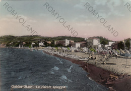 CARTOLINA  GABICCE MARE,PESARO,MARCHE,LA RIDENTA SPIAGGGIA,MARE,SOLE,ESTATE,VACANZA,BELLA ITALIA,VIAGGIATA 1954 - Pesaro