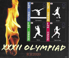 TUVALU, 2021, MNH, TOKYO OLYMPICS,SOCCER, TENNIS, GYMNASTICS, TRACK AND FIELD,  SHEETLET - Summer 2020: Tokyo
