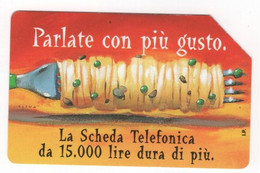 Scheda TELECOM ITALIA "PARLATE CON PIU' GUSTO SPAGHETTI", Catalogo Golden 759, Usata Scad.30.06.2000, Taglio 5.000 Lire - Alimentation