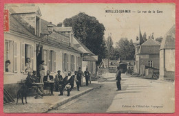 Noyelles-sur-Mer Somme : La Rue De La Gare - Garage - Hôtel Des Voyageurs : Edit. Carte Publicitaire De 1909 - Noyelles-sur-Mer