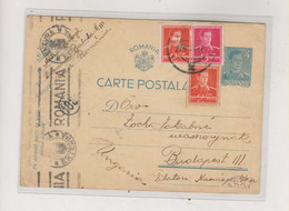 ROMANIA WW II 1941 Nice Censored Postal Stationery To Hungary - Lettres 2ème Guerre Mondiale