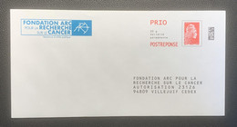 PAP166 - PAP Réponse  Neuf 110x220 Marianne L'Engagé Tarif PRIO Repiqué Fondation ARC Pour La Recherche Sur Le Cancer - Prêts-à-poster:reply