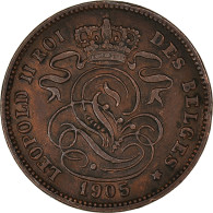 Monnaie, Belgique, Leopold II, 2 Centimes, 1905, TTB+, Cuivre, KM:35.1 - 2 Cents