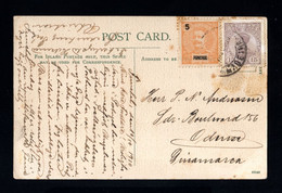 1319-FUNCHAL-PORTUGAL-OLD POSTCARD MADEIRA To ODENSE (denmark).1910.WWII.Tarjeta Postal.carte Postale.POSTKARTE.Bilhete - Funchal