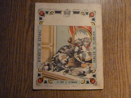 Protège-Cahier/Couverture "Fables De Florian - Le Chat Et Le Miroir" - Format Plié 22,4 Cm X 17,7 Cm Environ. - Protège-cahiers