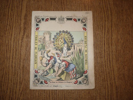 Protège-Cahier/Couverture "Fables De Florian - Le Paon, Les Deux Oisons Et Le Plongeon" - Format Plié 22,5x17,8 Cm Env. - Protège-cahiers