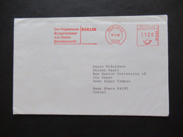 Berlin 1985 AFS / Absenderfreistempel Berlin 62 Der Regierende Bürgermeister Von Berlin Senatskanzlei Protokoll - Cartas & Documentos