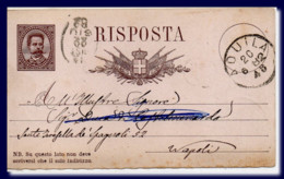 1882 Italia Italie Italy Intero Umb C10 RISPOSTA Vg L'Aquila Entier Ps Card - Stamped Stationery