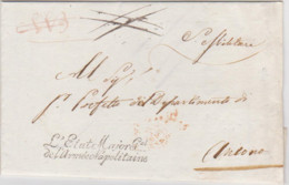 ARMEE NAPOLITAINE DE MURAT Sur Lettre Avec Correspondance De Reggio En 1814  SUP/R Signée - Armeestempel (vor 1900)