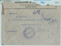 66841 - Postal History: COVER From ROMANIAN Postal Office In CONSTANTINOPLE 1921 - Levant (Turkey)