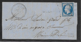 France Marque Postale - N°14 Oblitéré PC 211 & T.24 Avoine (36) 1857 - B/TB - 1849-1876: Classic Period
