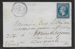 France Marque Postale - N°14 Oblitéré PC 211 & T.24 Avoine (36) 1860 - 1849-1876: Période Classique