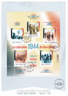13   BL   2019-18 Belgique A4 FDS First Day Sheet  Guerre Libération 1944 Bruxelles 1000 Brussel 21-10-2019 085709 - 2011-2014