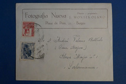 AQ9 ESPAGNE  BELLE LETTRE 1934 BURGOS POUR SALAMANCA+AFFRANCH. INTERESSANT - Covers & Documents