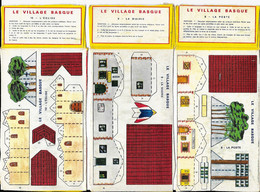 DECOUPIS - LE VILLAGE BASQUE - Lot De 3 Découpis - N° 8 - 9 - 10 - L'église - La Poste - La Mairie - Andere & Zonder Classificatie