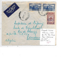 GRAND LIBAN N° 195x2.197 SUR PLI PAR AVION POUR L'ALGERIE OBL 1945 - Cartas & Documentos