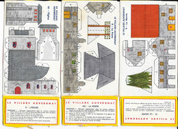 DECOUPIS - LE VILLAGE AUVERGNAT  - Lot De 3  Découpis - N° 8 - 9 Et 10 - La Poste - Une Maison - La Boulangerie - Other & Unclassified