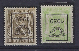 KLEIN STAATSWAPEN TYPO Nr. 417 & 419 Cu “ Omgekeerde Opdruk ” 1939 ; Staat Zie Scan  ! LOT 294 - Typo Precancels 1936-51 (Small Seal Of The State)