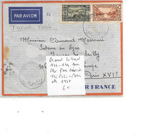 GRAND LIBAN N° 135.144 SUR PLI PAR AVION TRIPOLI PARIS OBL 1937 - Cartas & Documentos