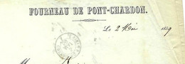 1859 FER FORGE FONTE FOURNEAU DE PONT CHARDON T.MAILLARD Fondateur  Fonderie Maître De Forges => Jalain à Paris V.SCANS - 1800 – 1899