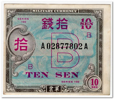 JAPAN,10 SEN,1945,P.63,XF - Giappone