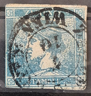 AUSTRIA 1851 - Canceled - ANK 6 Ib - Blauer Merkur - Zeitungsmarken
