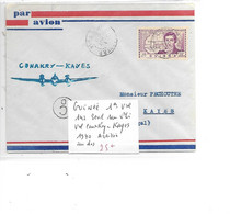 GUINEE FRANCAISE N° 142 SEUL SUR PLI VOL CONAKRY KAYES 1940 - Covers & Documents