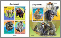 TOGO 2021 MNH Primates Monkeya Primaten Affen Singes M/S+S/S - OFFICIAL ISSUE - DHQ2206 - Apen